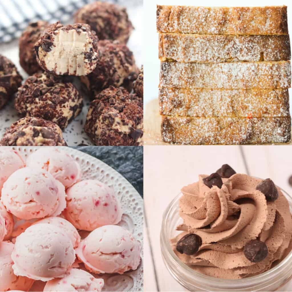 cream cheese keto dessert collage