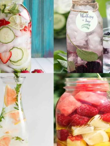 fruit water recipes collage of ideas