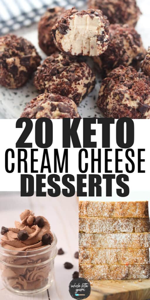 keto cream cheese dessert pin for Pinterest