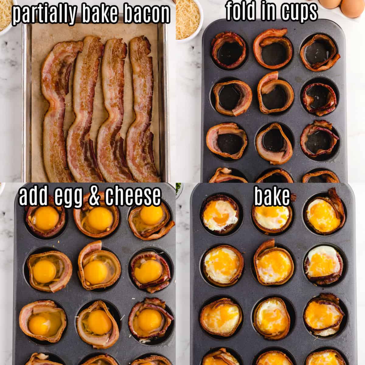 bacon egg muffin cups recipe steps