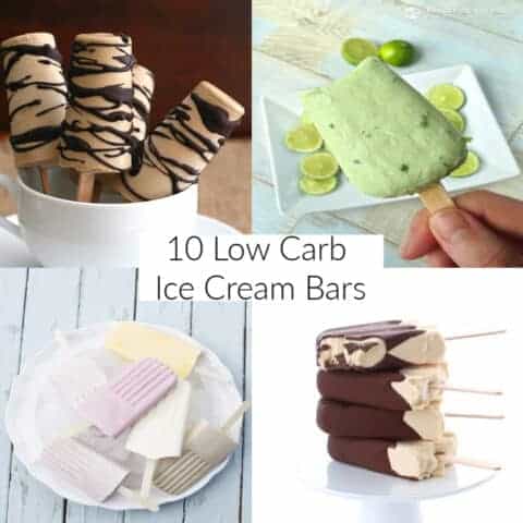 keto ice cream bars collage of recipes