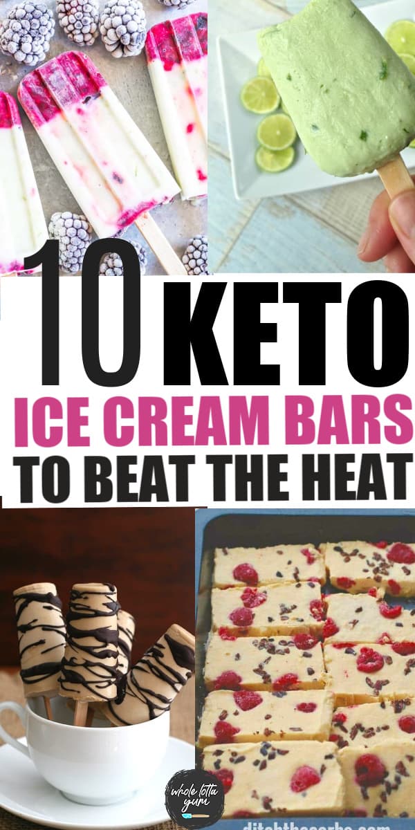 low carb ice cream bars pin for Pinterest
