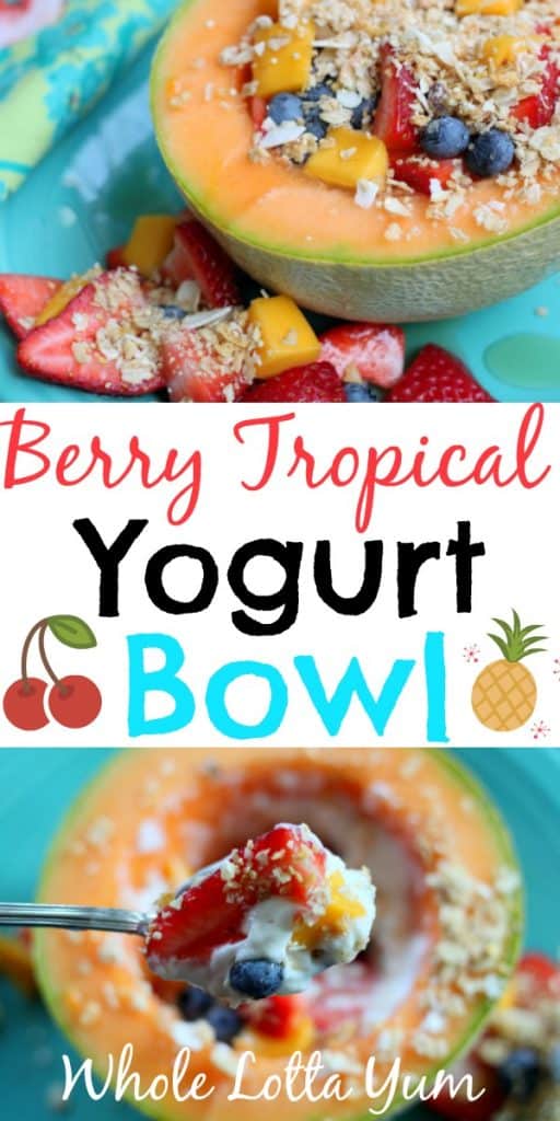 A berry tropical healthy yogurt breakfast bowl recipe