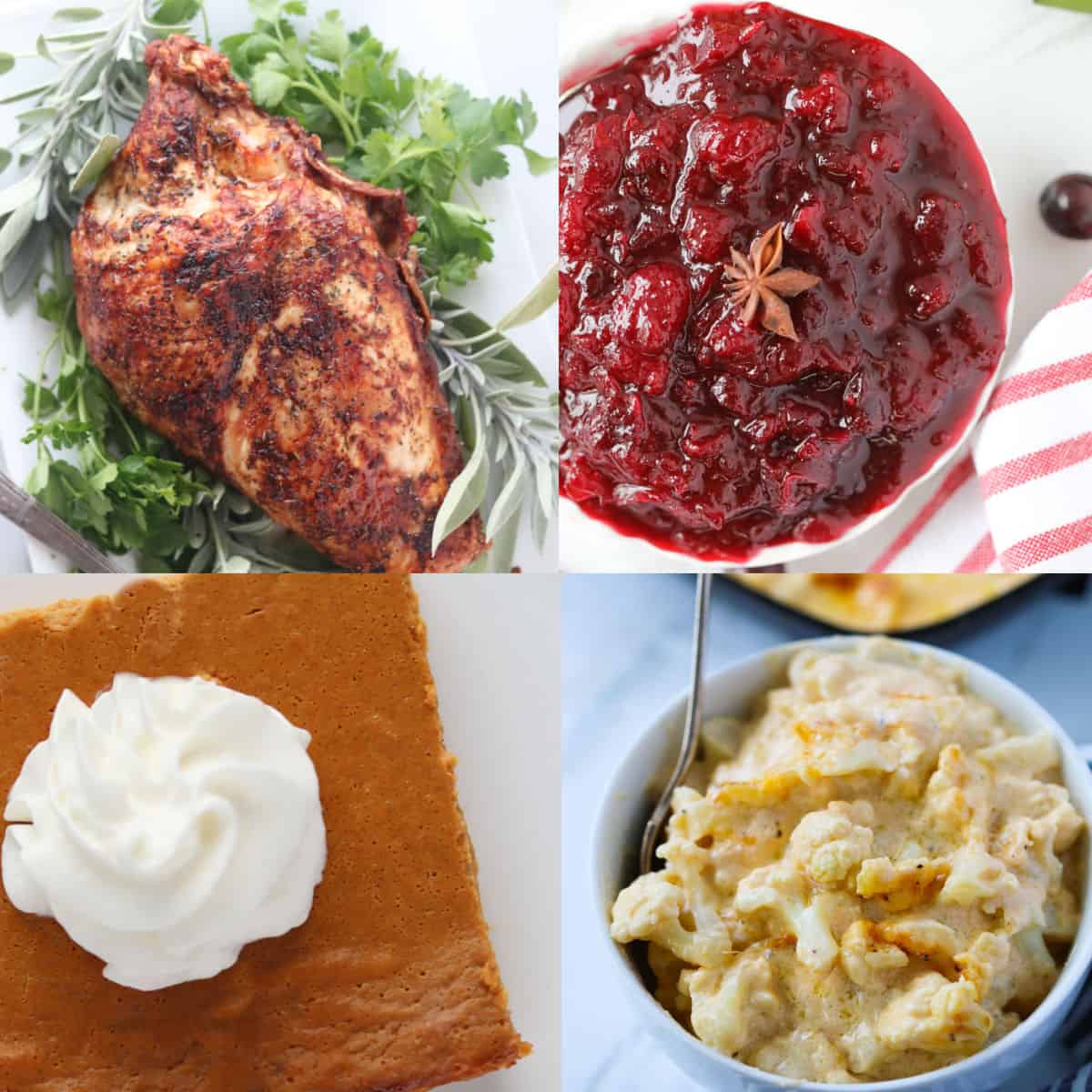 keto thanksgiving dinner recipes collage