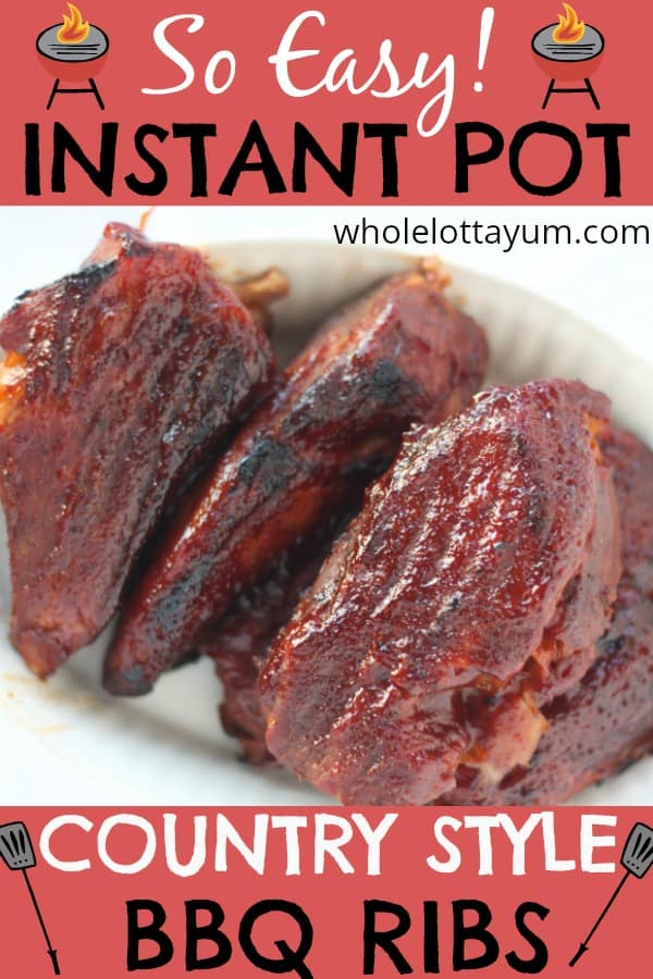instant pot country style bbq ribs pin for Pinterest