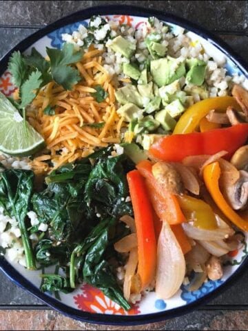 low carb vegetarian burrito bowl