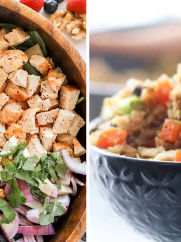 collage of 30 minute low carb dinners