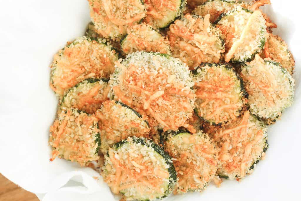 Keto zucchini parmesan chips