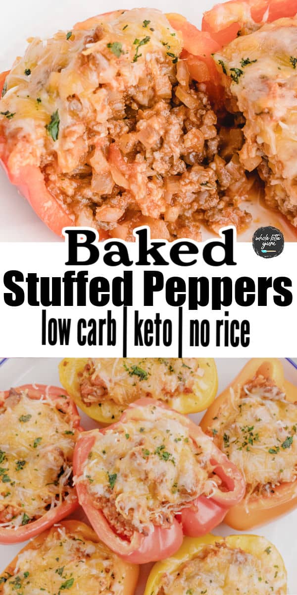 pinterest pin for keto stuffed peppers
