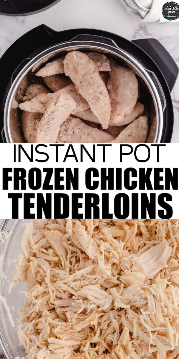 frozen chicken tenders in an instant pot social media pin