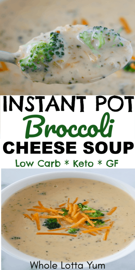 instant pot broccoli cheese soup pinterest pin
