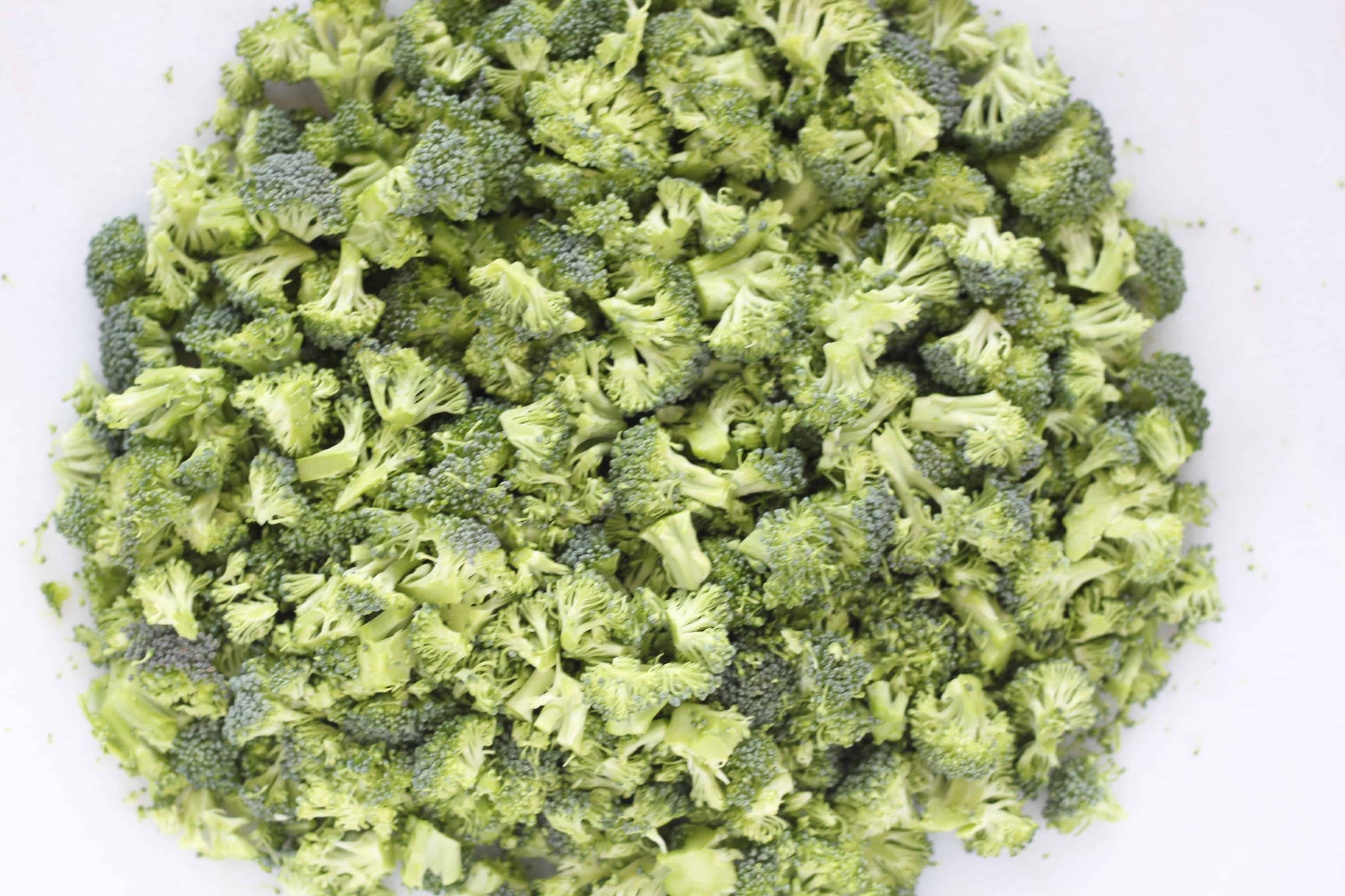 chopped broccoli heads
