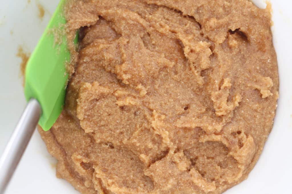 healthy blondie recipe batter getting mixed in a bowl