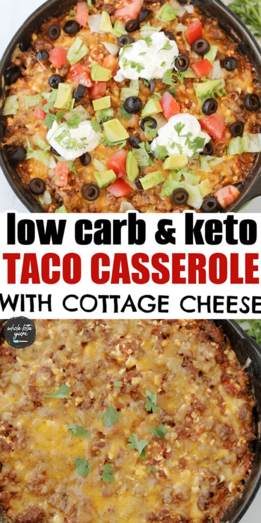 taco casserole with cottage cheese pin for social media