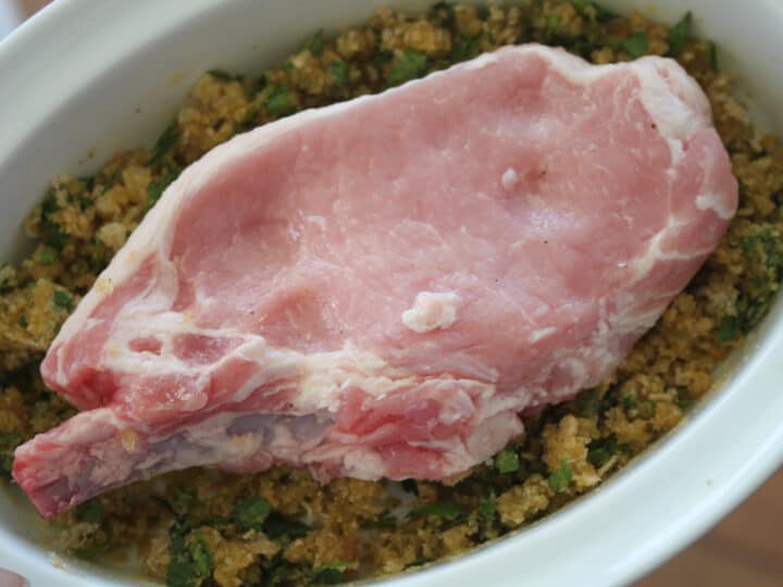 baked pork chops low carb getting breaded before baking in the oven