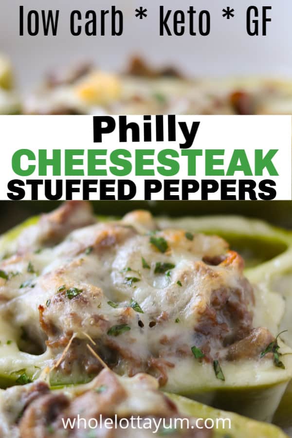 steak stuffed peppers pin for Pinterest