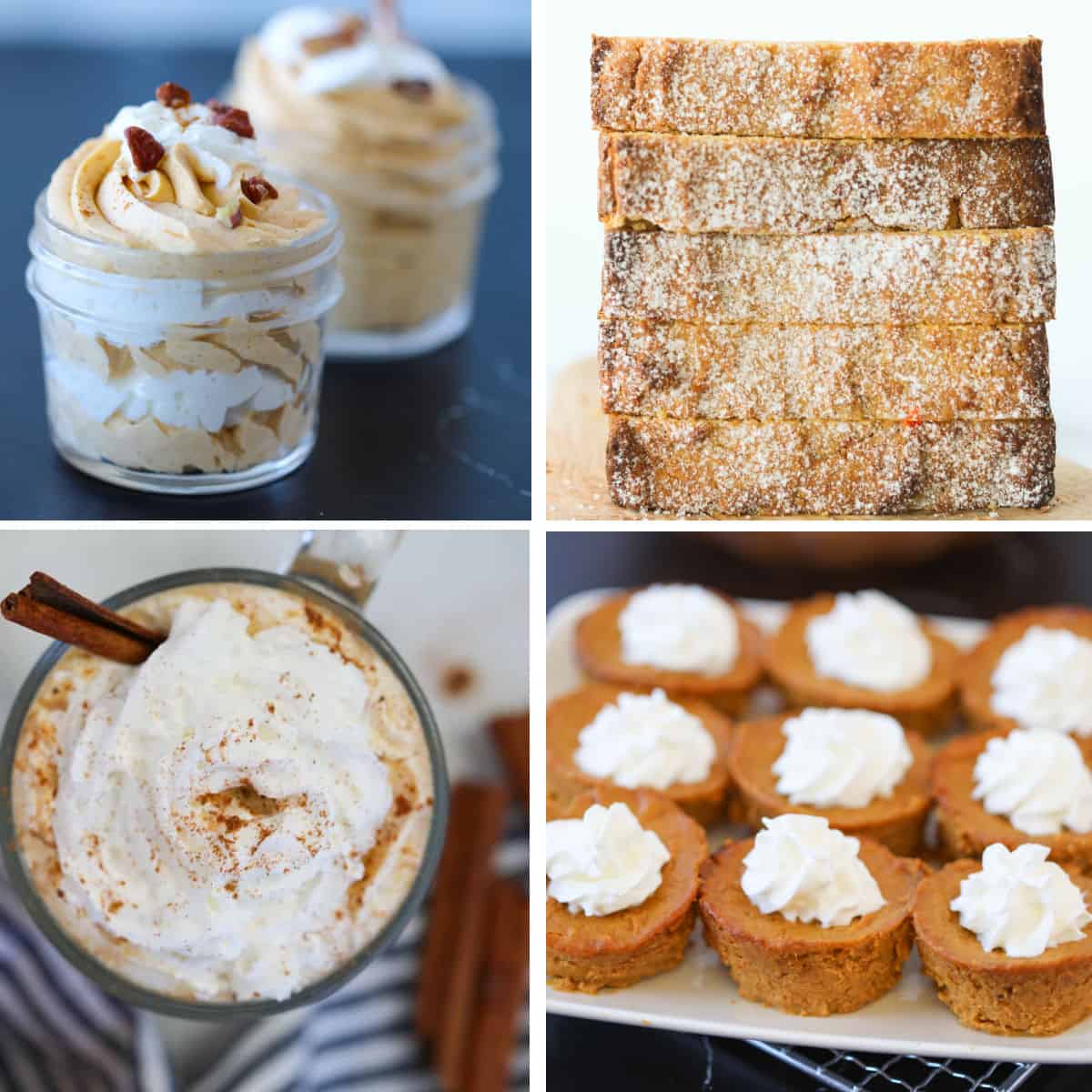 healthy pumpkin recipes collage that are low carb healthy and gluten free