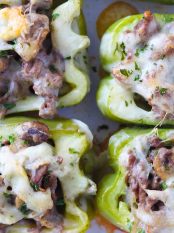 Philly cheesesteak stuffed peppers