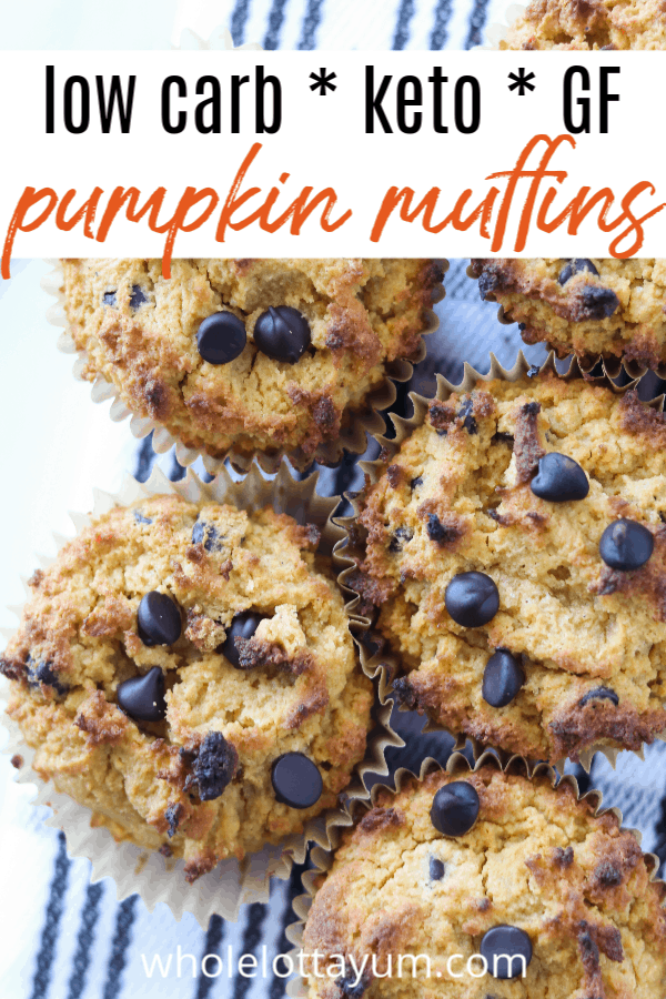 best keto pumpkin muffins pin for Pinterest