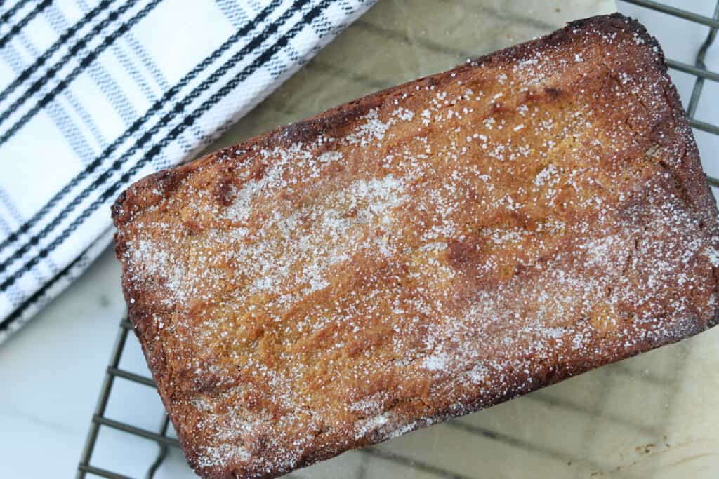 low carb pumpkin dessert cooling on a rack after baking