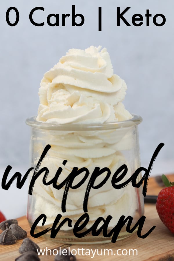 keto whipped cream recipe pin for Pinterest