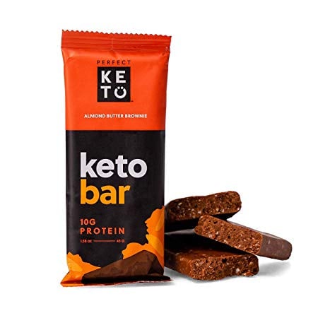 Image for Perfect Keto Chocolate Bar, Keto Snack (12 Count), No Added Sugar. 10g of Protein, Coconut Oil, and Collagen, with a Touch of Sea Salt and Stevia. (12 Bars, Almond Butter)