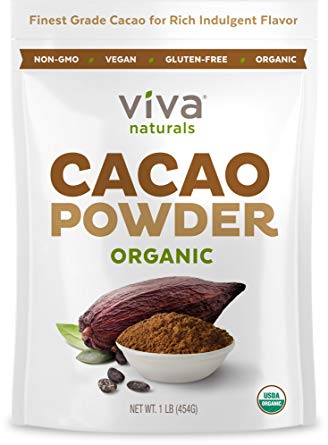 Image for Viva Naturals #1 Best Selling Certified Organic Cacao Powder from Superior Criollo Beans, 1 LB Bag