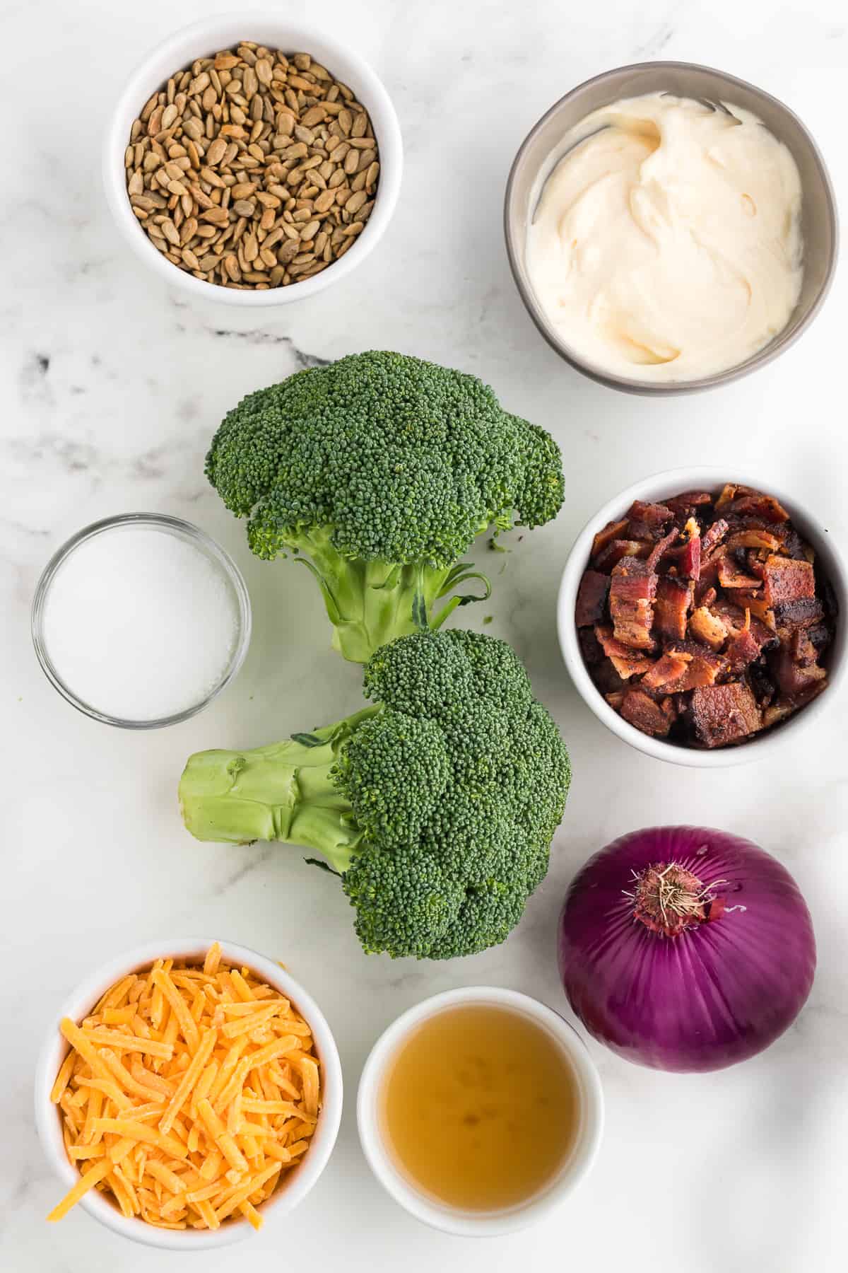keto broccoli salad with bacon and cheese ingredients