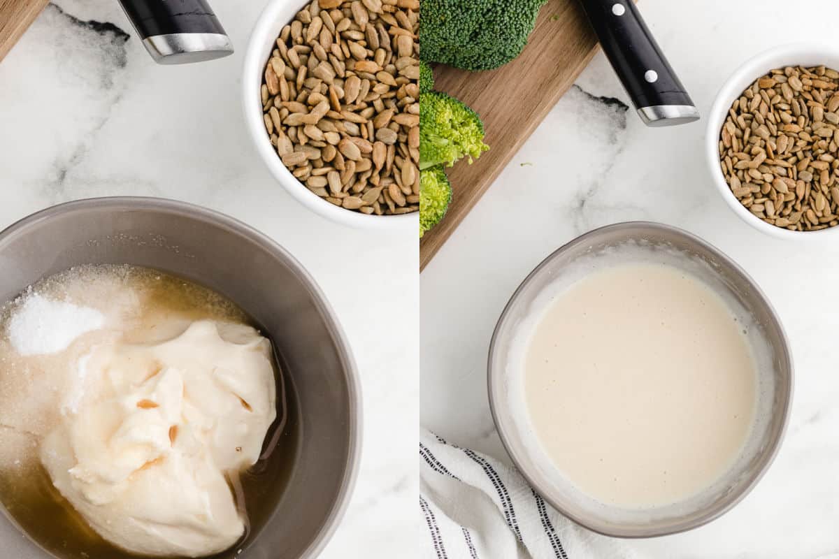 how to make the keto broccoli salad dressing 