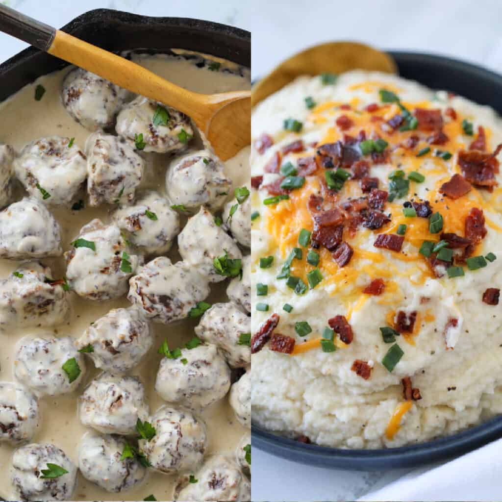 low carb christmas menu collage photo