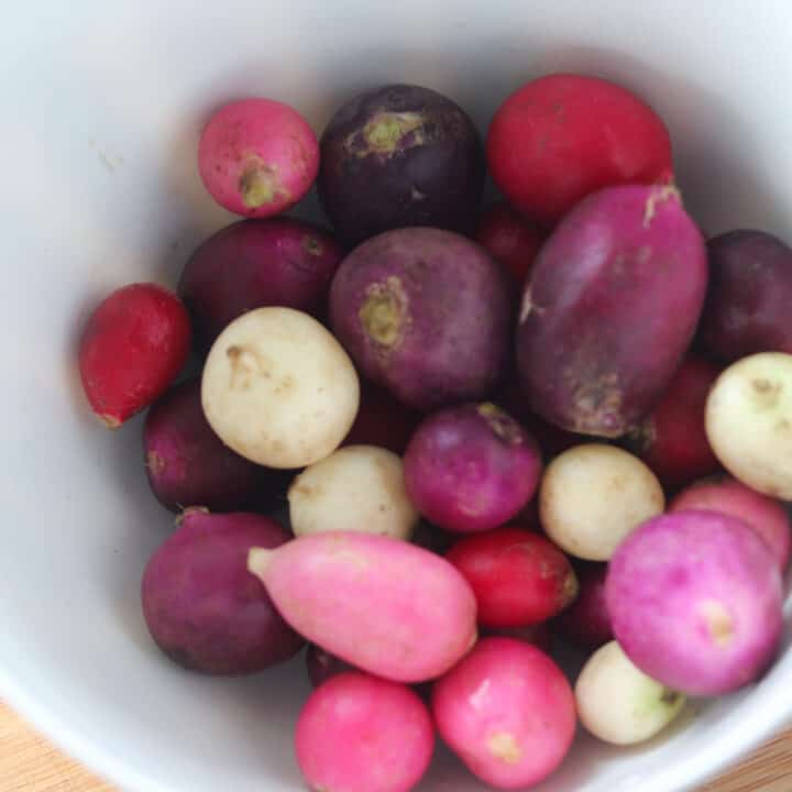 prep and wash the raw radishes