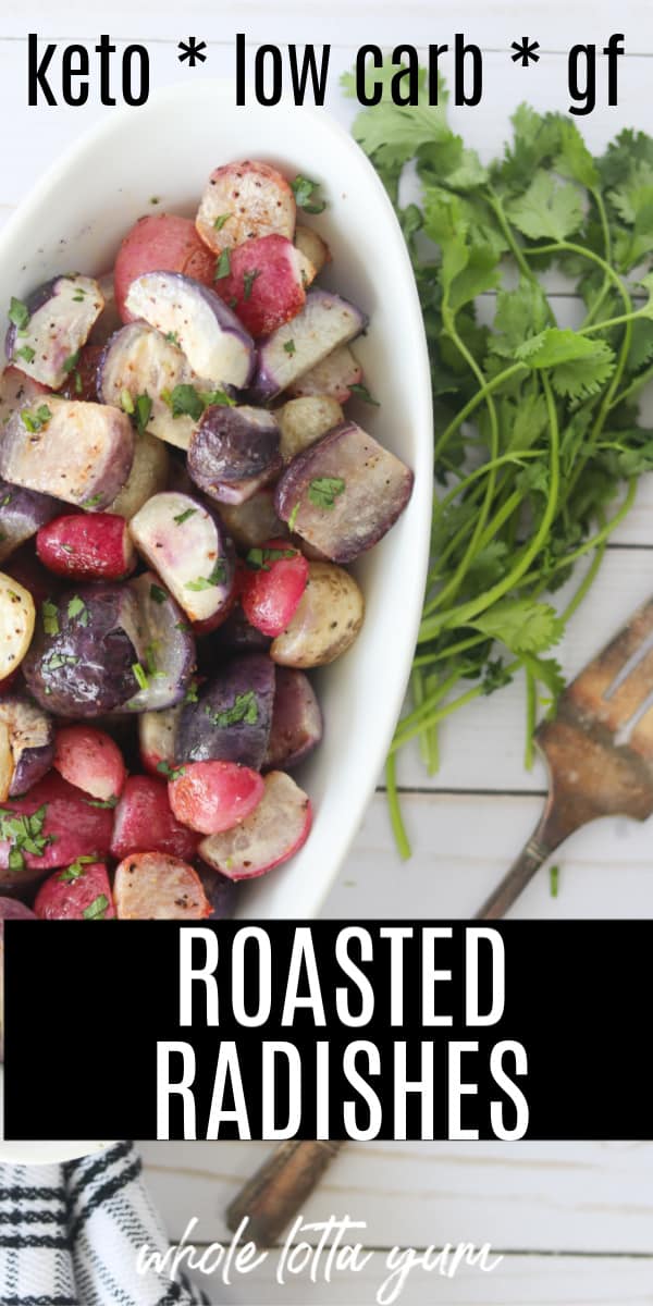 recipe for roasted radishes pinterest pin