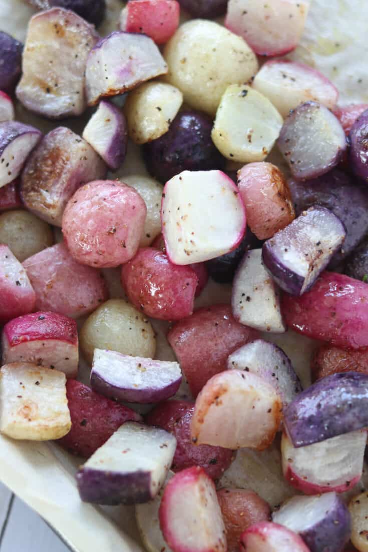 learn how to cook radishes that taste just like potatoes, cooked in the oven with seasoning