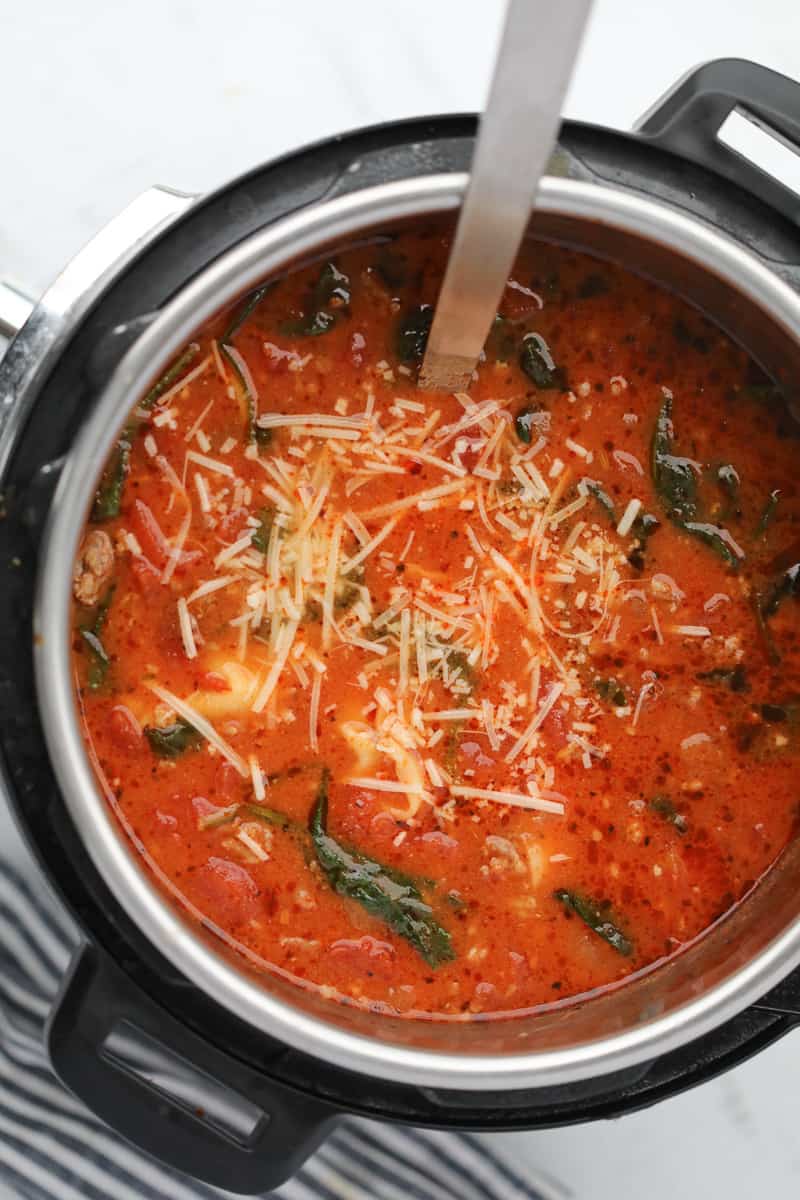 tortellini soup in instant pot after cooking