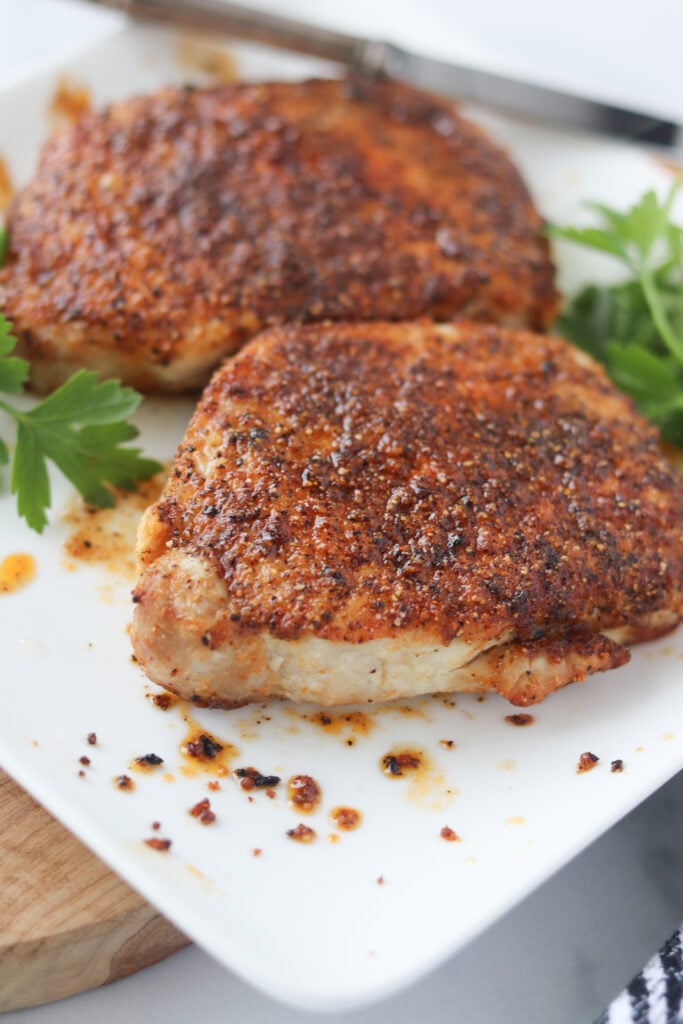air fryer pork chops temperature cook time is 145 until done