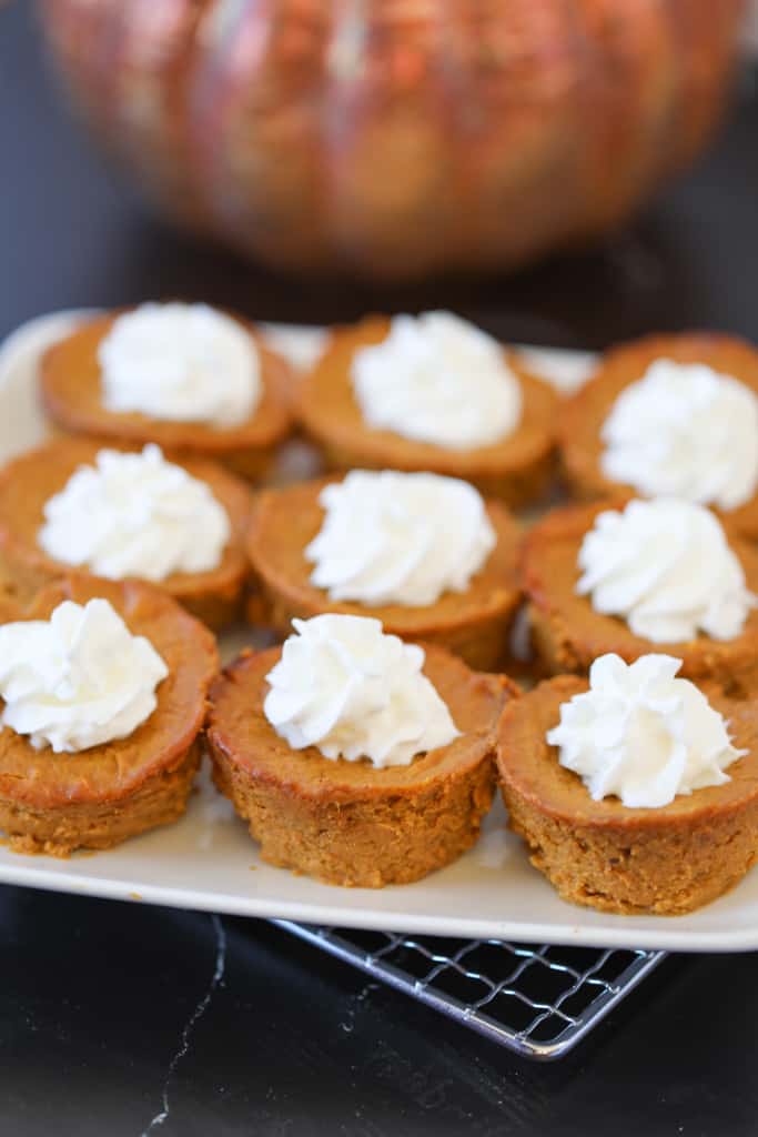 keto crustless pumpkin pie in muffin tins
