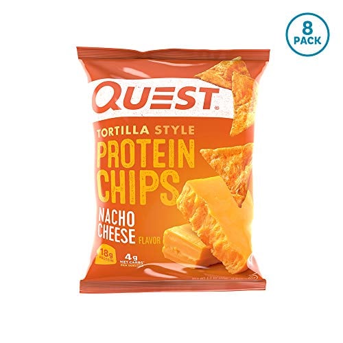 Image for Quest Nutrition Tortilla Style Protein Chips, Nacho Cheese, Low Carb, Gluten Free, Baked, 1.1 Ounce (Pack of 8)