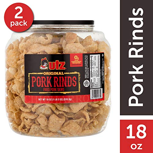 Image for Utz Pork Rinds, Original Flavor - Keto Friendly Snack with Zero Carbs per Serving, Light and Airy Chicharrones with the Perfect Amount of Salt, 18 Ounce (Pack of 2)