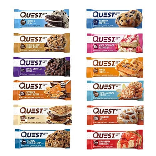 Image for Quest Nutrition Protein Bar Adventure Variety Pack. Low Carb Meal Replacement Bar with 20 gram+ Protein. High Fiber, Gluten-Free (12 Count)
