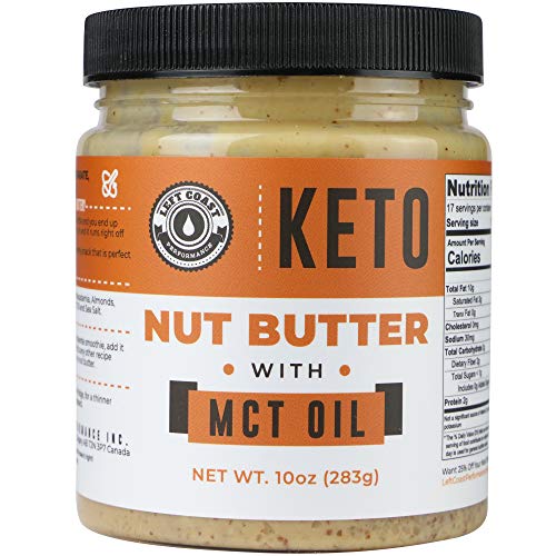 Image for Keto Nut Butter Fat Bomb [Crunchy], New 10 Oz Size! Macadamia Low Carb Nut Butter Blend (1 net carb), Keto Almond Butter with MCT Oil, Left Coast Performance