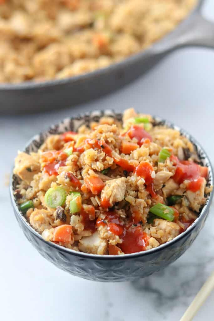 cauliflower fried rice with chicken