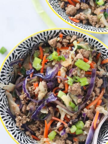 crack slaw keto in an asian bowl as a square image