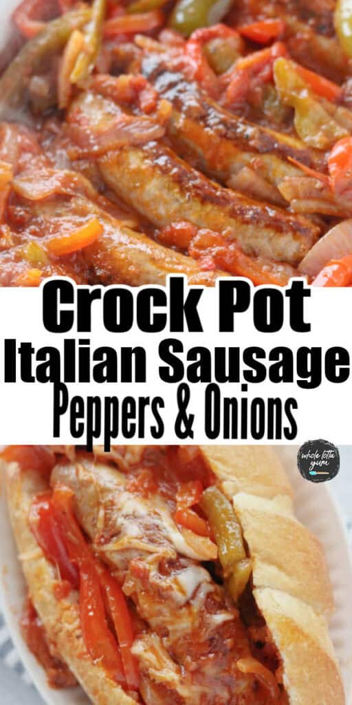 crock pot sausage peppers and onions pin for pinterest