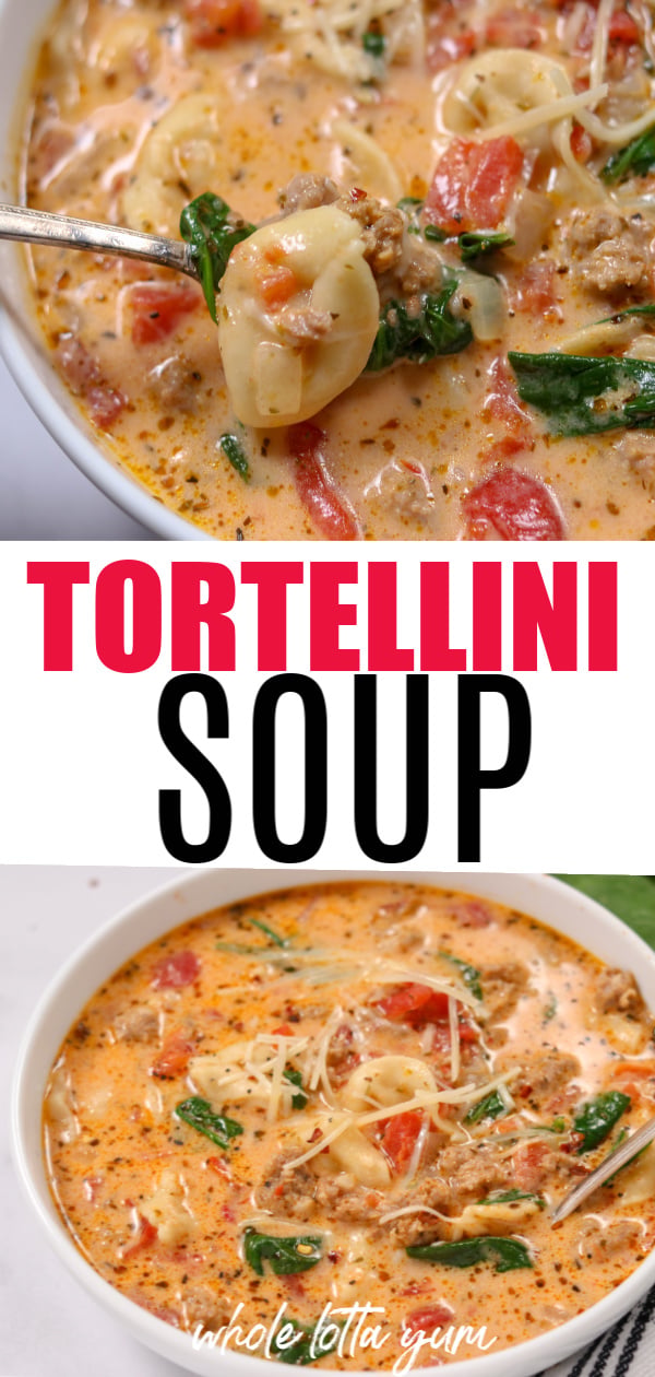 instant pot tortellini soup recipe Pinterest pin