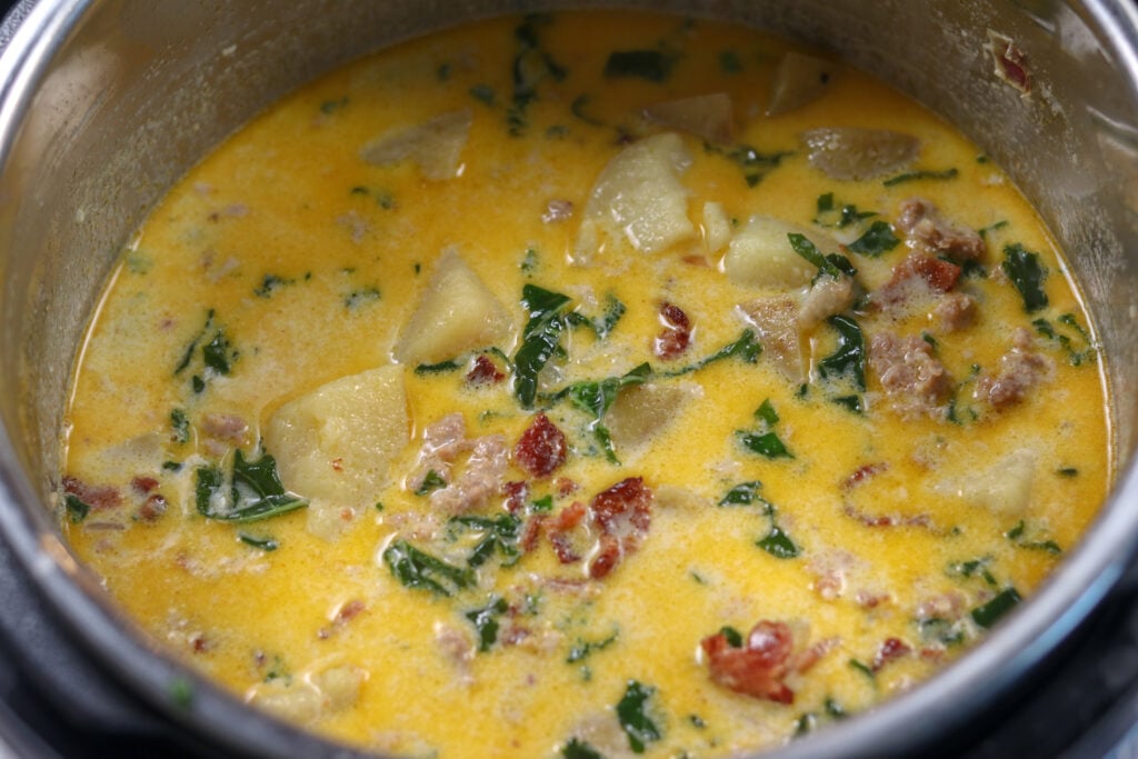 zuppa toscana in instant pot after cooking