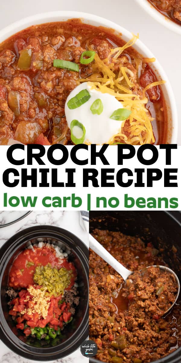 keto chili recipe pin for pinterest