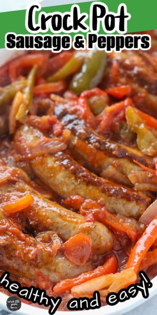 sausage and peppers pin for pinterest