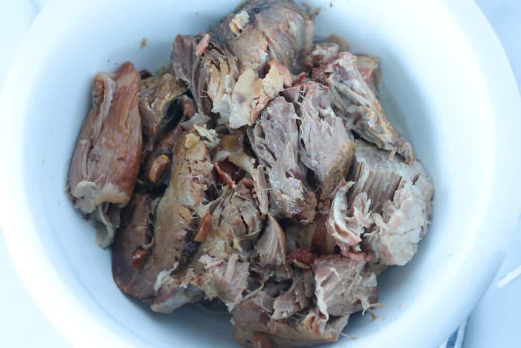 kahlua pork recipe in a large bowl