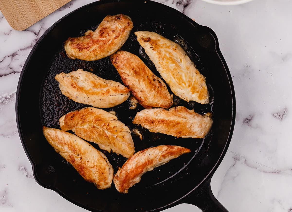 chicken tenderloins cooked on the stove