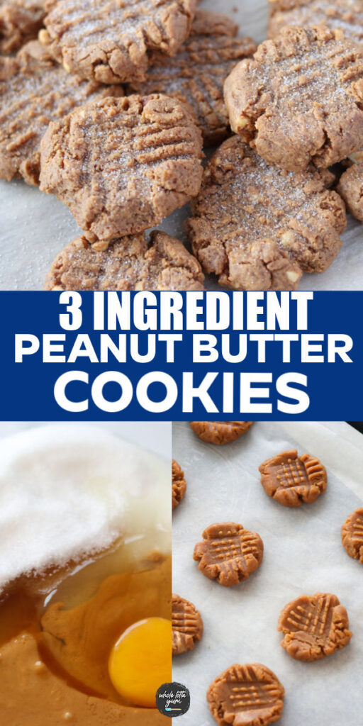 gluten free peanut butter cookies with 3 ingredients pin for Pinterest
